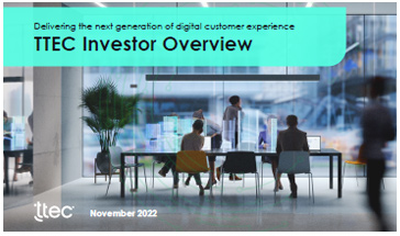 TTEC Investor Presentation November 2022